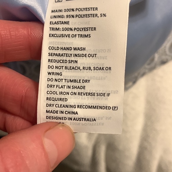 Bardot- baby blue lace midi dress, size 8 - Picture 8 of 8